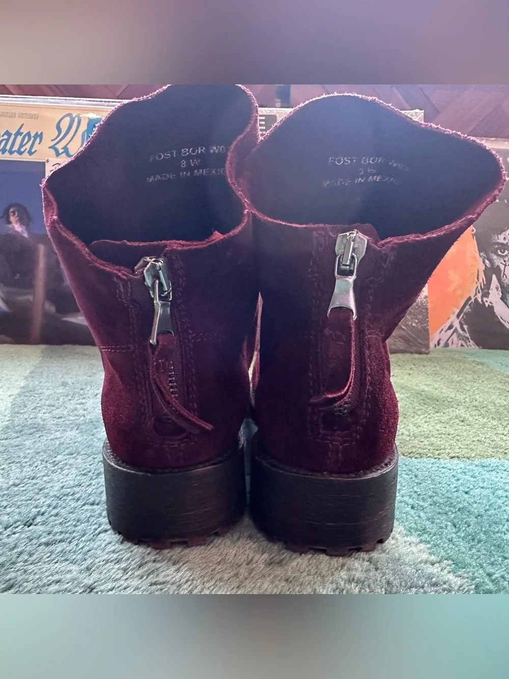 Fluevog EXCELLENT Living 2.0 Foster 2.0 burgundy suede slouchy ankle boot-8